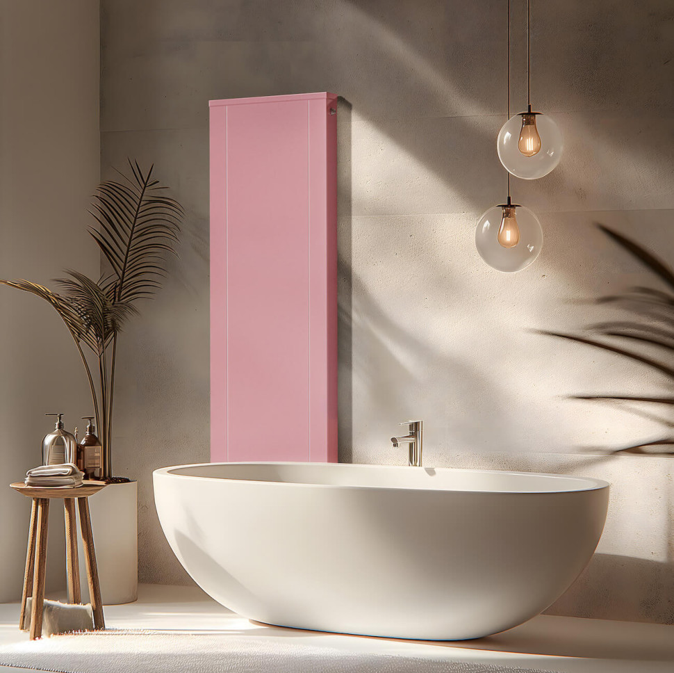 Różowy grzejnik pionowy