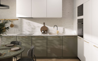 Szałwiowy kolor w aranżacji kuchni - poznaj propozycje FERRO