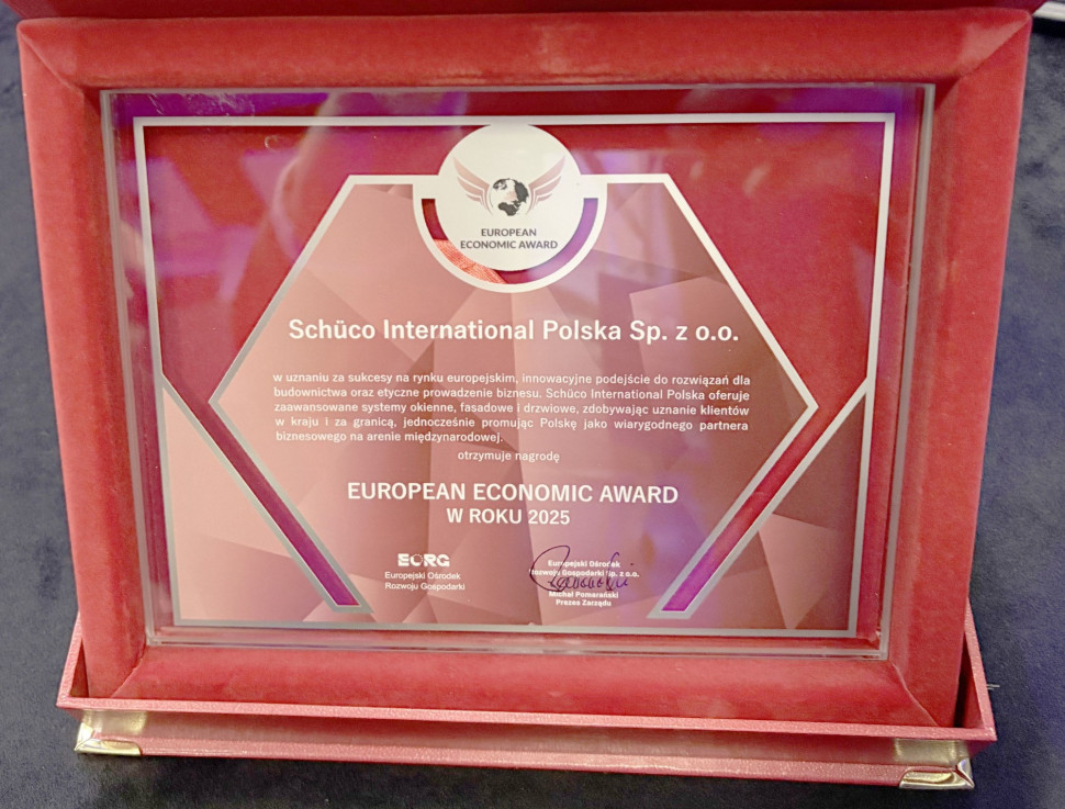 Nagroda European Economic Award dla Schüco International Polska Fot. Schüco