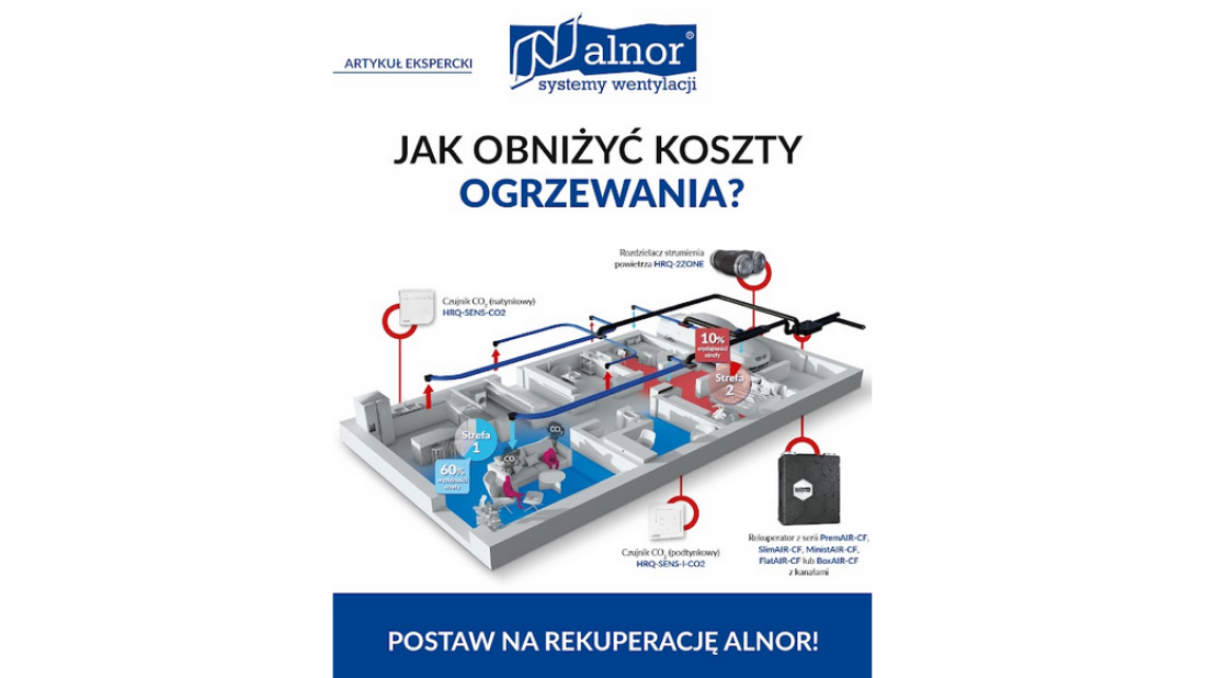 Jak obniżyć koszty ogrzewania? Postaw na rekuperację Alnor