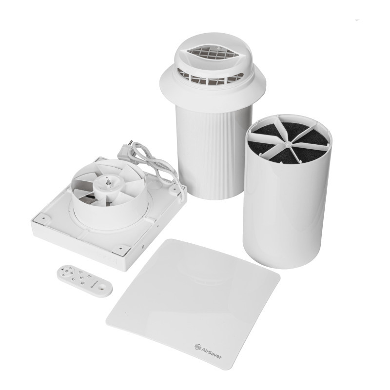 Elementy zestawu rekuperatora ściennego AIRSAVER PRODMAX VT501-MS FI 160.