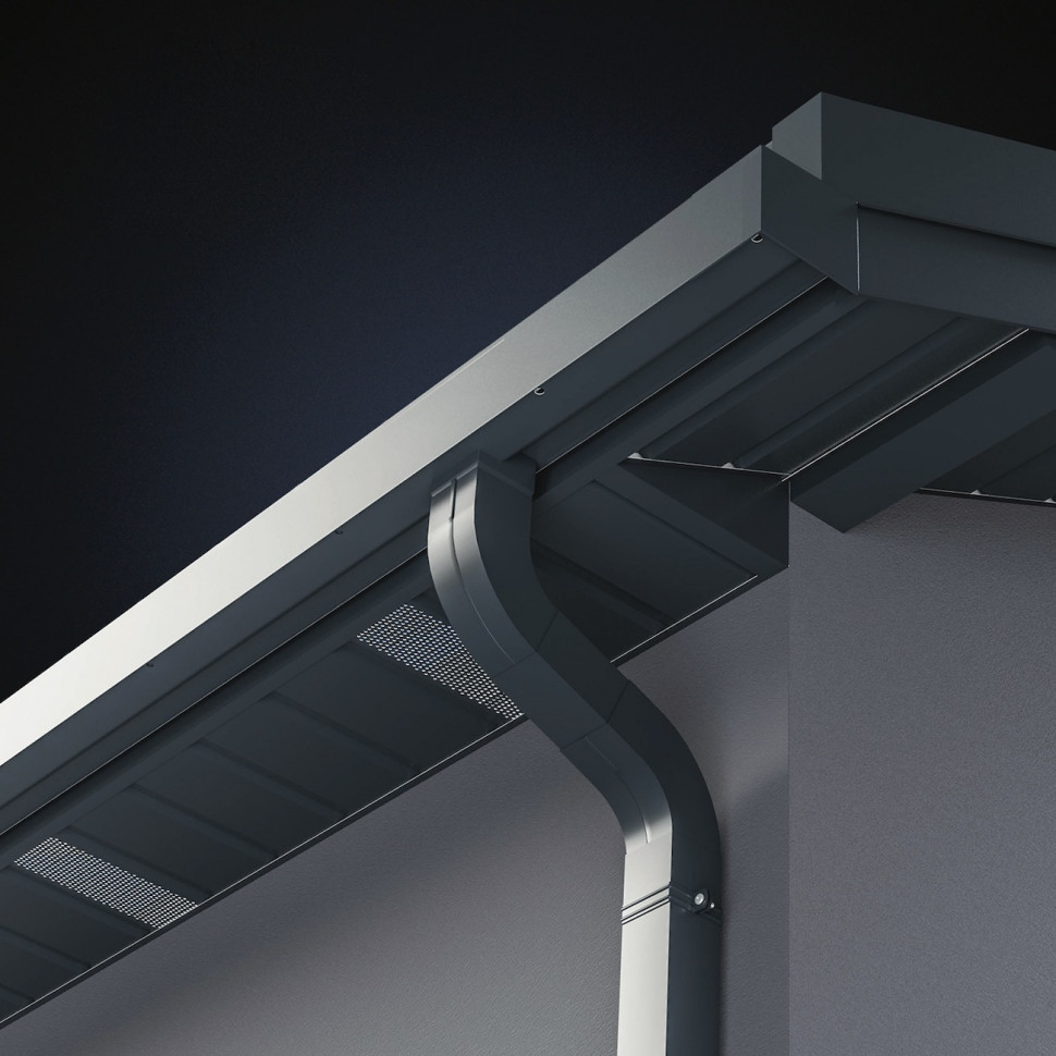 kwadratowy przekrój orynnowanie dachu