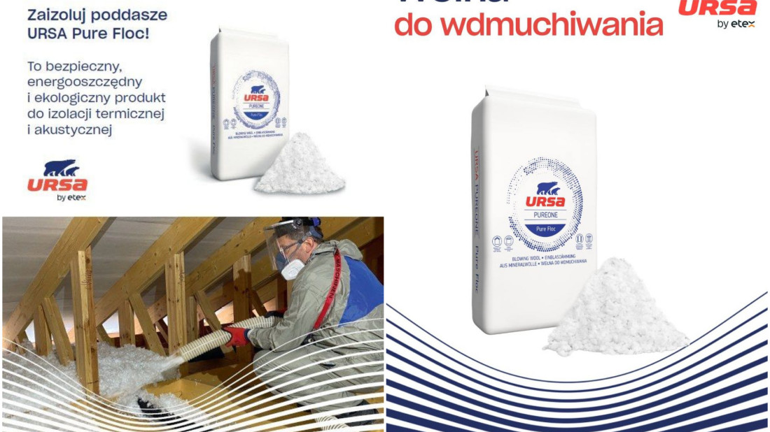 Termorenowacja dachu i poddasza wełną do wdmuchiwania URSA PUREFLOC. Efektywność energetyczna, oszczędności i ekologia