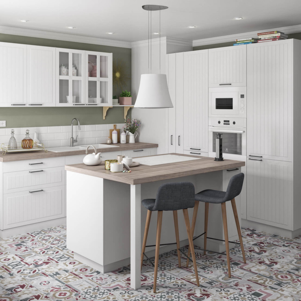 kuchnia Leroy Merlin projekt - białe meble