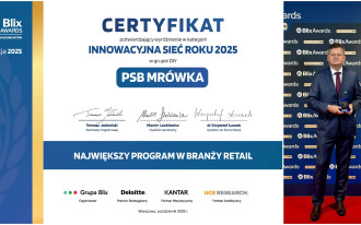 PSB Mrówka Innowacyjną Siecią Roku 2025 w plebiscycie BLIX AWARDS