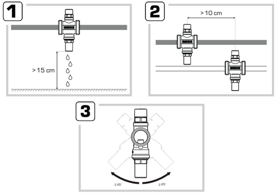 Poglądowy schemat instalacji z wykorzystaniem zaworów VTN