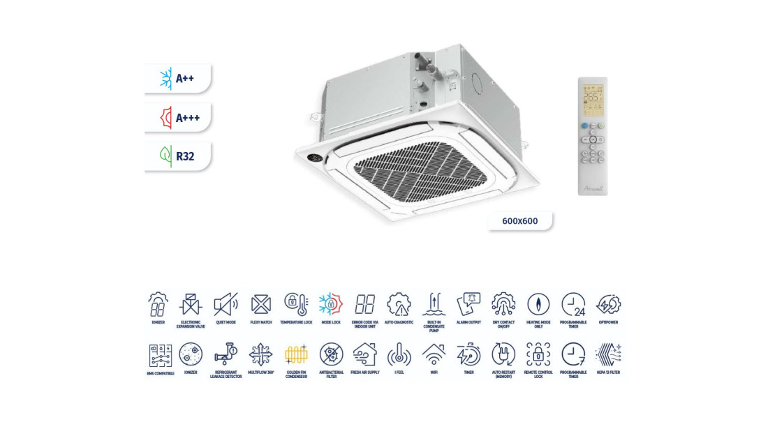 Nowa jednostka kasetonowa klimatyzatora Airwell CDMD - wydajność, design i oszczędność energii