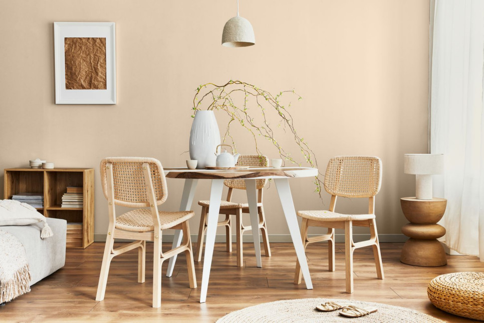 Farba Dekoral EFFECT 3in1 w kolorze kawowy jasny w pokoju