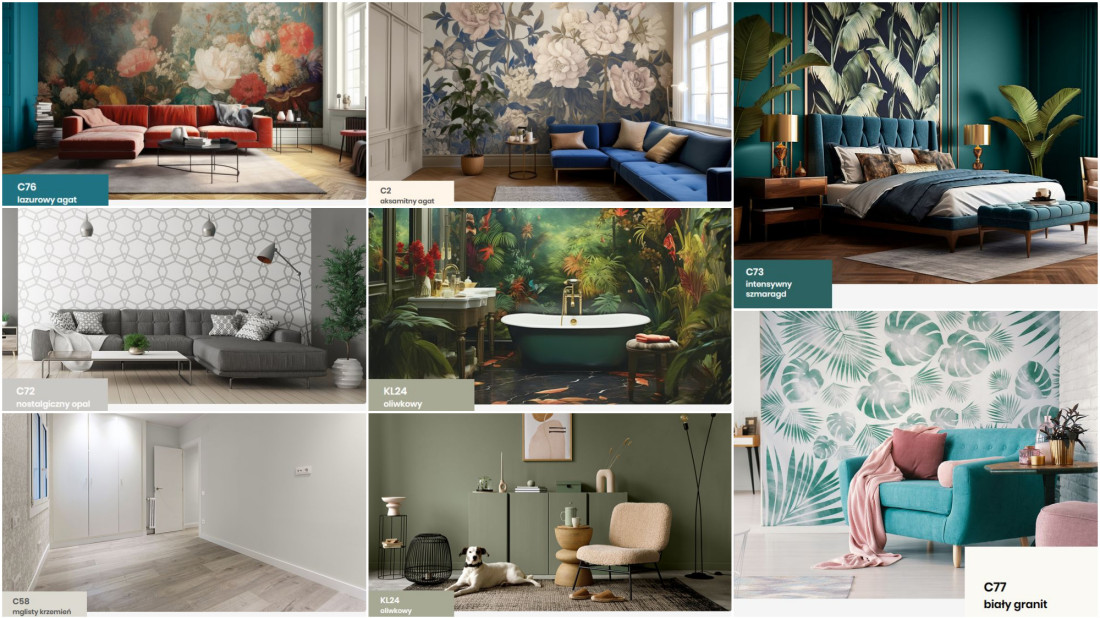 Tapeta i farba na jednej ścianie - zaskakująco łatwy patent na efektowne wnętrze