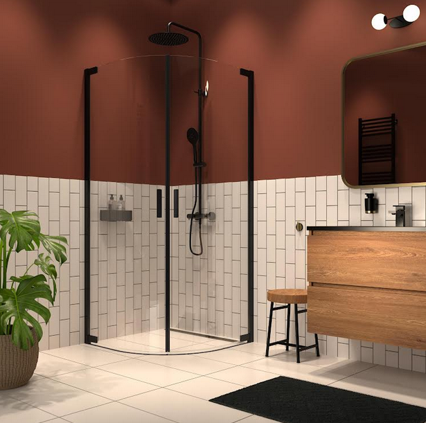 Pewność wygody i swobody - Kabina prysznicowa ¼ koła Sealskin INC. 90x90 cm czarna 