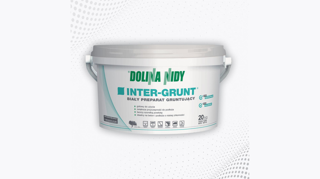 Solidnie zagruntowane podłoże - INTER-GRUNT biały preparat gruntujący
