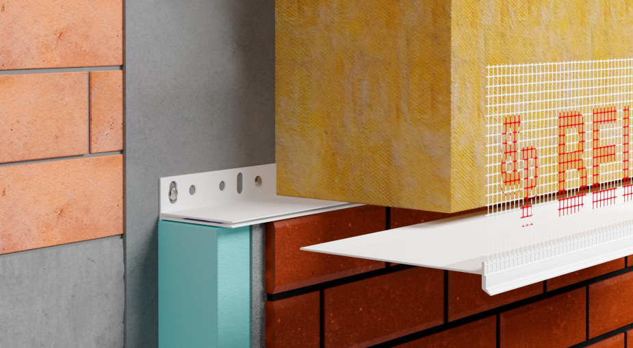 NOWOŚĆ BELLA PLAST: BP30S 100 mm - 250 mm - listwa PVC startowa z siatką, regulowana