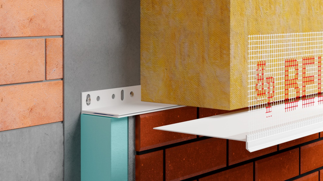 NOWOŚĆ BELLA PLAST: BP30S 100 mm - 250 mm - listwa PVC startowa z siatką, regulowana