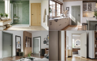 Zielona łazienka i drzwi łazienkowe PORTA z wodoodporną ościeżnicą