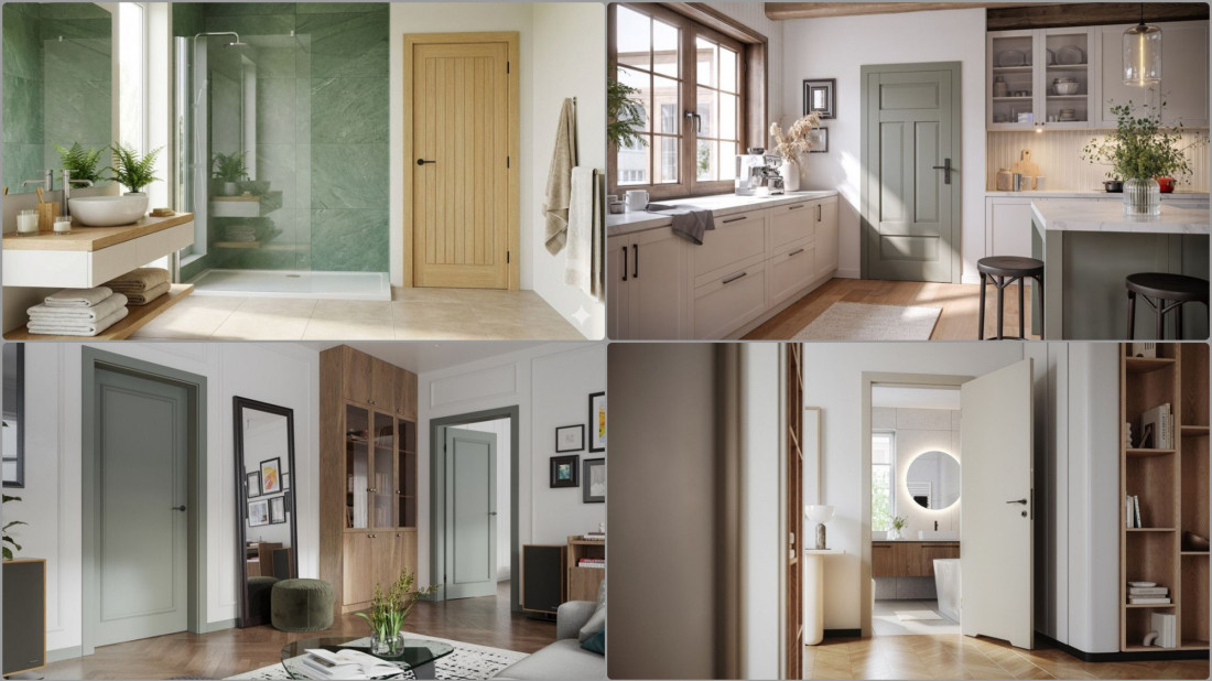 Zielona łazienka i drzwi łazienkowe PORTA z wodoodporną ościeżnicą