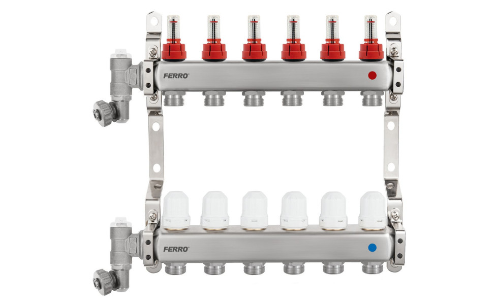 Stalowy rozdzielacz do ogrzewania podłogowego F-COMFORT
