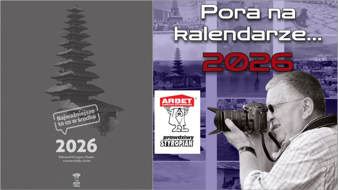 Kalendarz ARBET 2026. Czarno-biały świat w autorskim projekcie Grzegorza Funke
