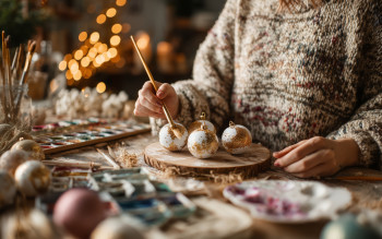 Szyszki i bombki jak z butiku: wystarczy perłowa farba!