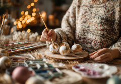 Szyszki i bombki jak z butiku: wystarczy perłowa farba!