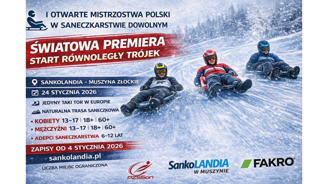 FAKRO partnerem I Otwartych Mistrzostw Polski w Saneczkarstwie Dowolnym