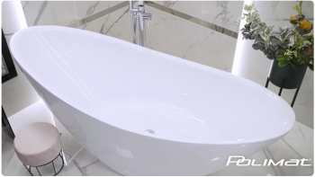 Wanna wolnostojąca ZOE 180×80 - luksusowy design w białym połysku | Ideal Smooth Way