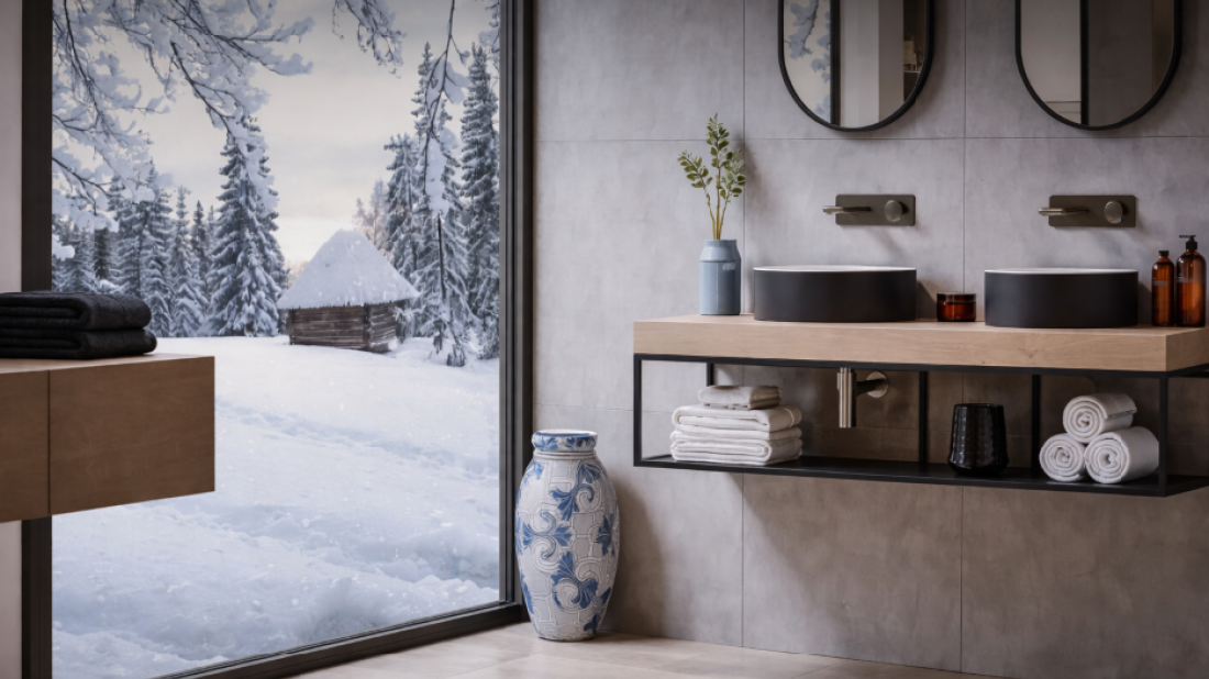 Przytulna łazienka zimą z Bernstein: Rabaty, które robią różnicę