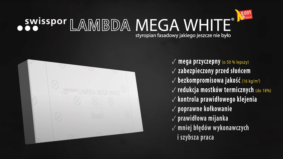 swissporLAMBDA MEGA WHITE to innowacyjne rozwiązanie dla energooszczędnego budownictwa
