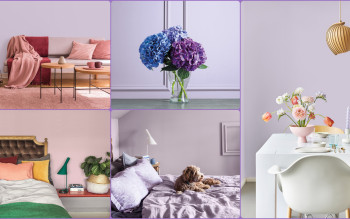 Fiolet we wnętrzach: ametystowa lekkość, kontrasty i modny color drenching