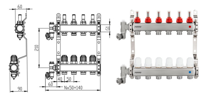 F-Comfort od FERRO: nowe rozdzielacze do ogrzewania podłogowego z trwałą stalą nierdzewną i łatwą regulacją