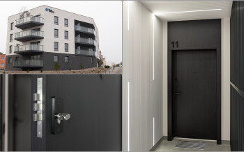 Drzwi wejściowe do mieszkań GRADARA U69 na ościeżnicy Allure podkreślają prestiż inwestycji NOVO 30 w Gdańsku