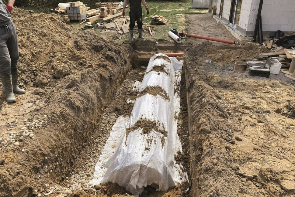 drenaż rozsączający zbieranie deszczówka roztopy