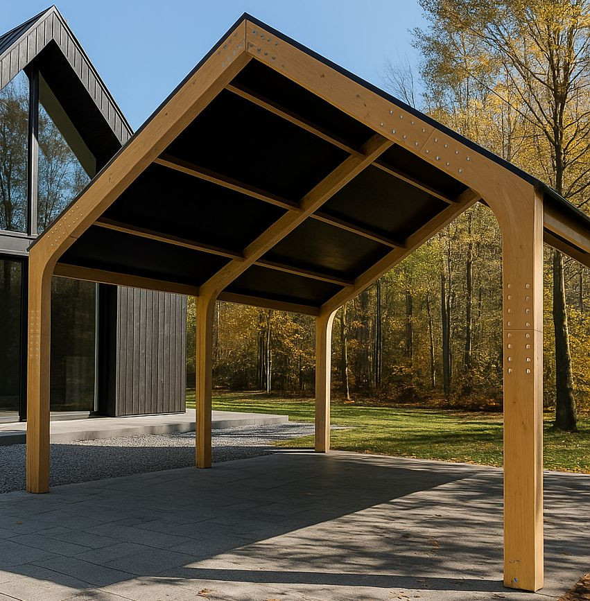 Wiata przed domem z drewna klejonego TCLwood618®