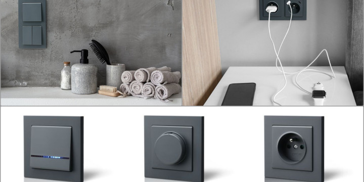 Szary grafit w serii osprzętu Sonata Ospel - detal, który zmienia wnętrze