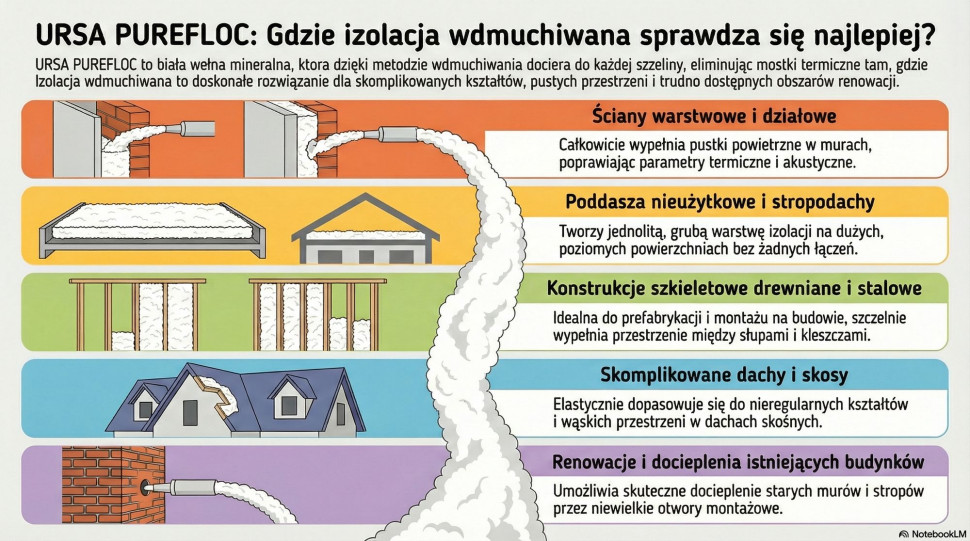 Gdzie najlepiej sprawdzi się izolacja wdmuchiwana URSA PUREFLOC?
