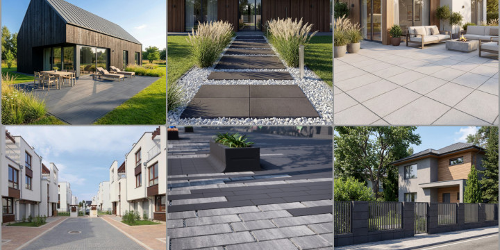 Jak urządzić taras, podjazd i ogród w 2026 roku? Jasne kolory, wyrazista faktura, geometria form i retencja