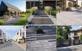 Jak urządzić taras, podjazd i ogród w 2026 roku? Jasne kolory, wyrazista faktura, geometria form i retencja