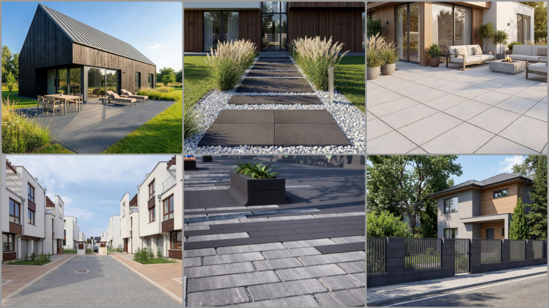Jak urządzić taras, podjazd i ogród w 2026 roku? Jasne kolory, wyrazista faktura, geometria form i retencja