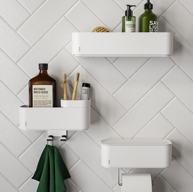 Tiger 2-Store - nowoczesne półki i koszyki prysznicowe, które łączą funkcjonalność z minimalistycznym designem, ułatwiając organizację łazienki.