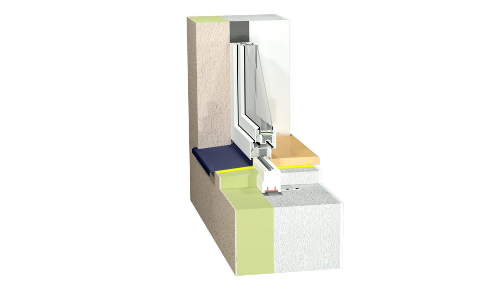 parapet zewnętrzny przy montażu okna