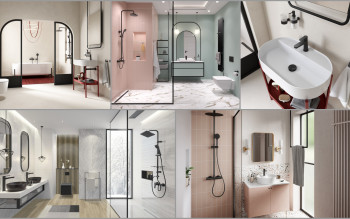 Łazienka z czarną armaturą FERRO -  NOSTRIS, STRATOS BLACK, TREVI BLACK i RITTO BLACK