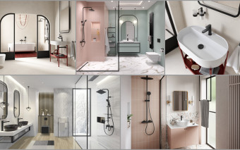 Łazienka z czarną armaturą FERRO -  NOSTRIS, STRATOS BLACK, TREVI BLACK i RITTO BLACK