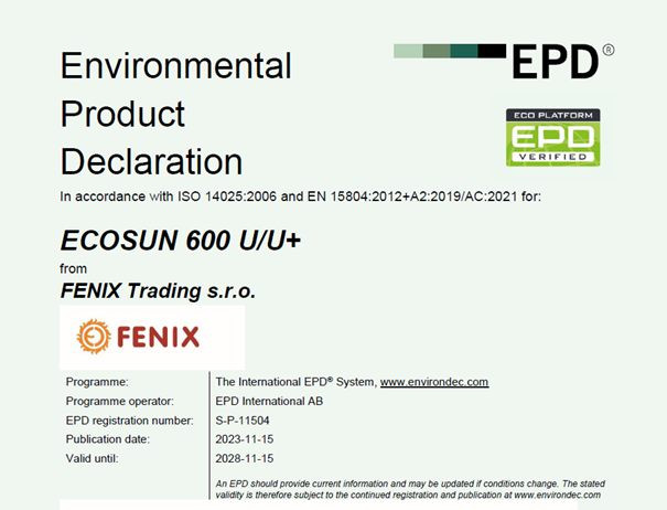 Firma Fenix Polska, lider w branży elektrycznych systemów grzewczych, z dumą poinformowała o uzyskaniu Deklaracji Środowiskowej Produktu (EPD) dla swoich rozwiązań.