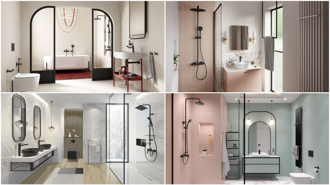 Aranżacje łazienek z czarną armaturą w roli głównej