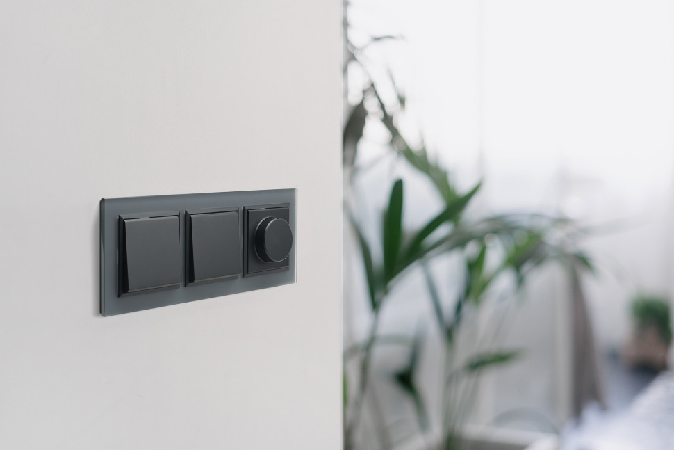 Ramka potrójna SONATA - szkło szare, szronione