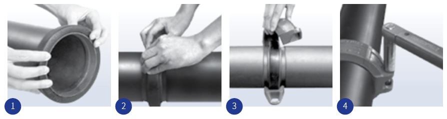 Montaż - nawet w przypadku dużych średnic - jest bardzo prosty, szybki i bezpieczny