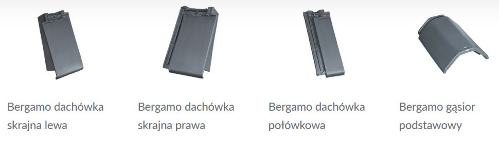 Przykładowe akcesoria systemowe dla dachówek ceramicznych Bergamo