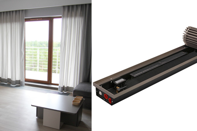 Grzejnik kanałowy do dużych przeszkleń REGULUS-system MINIVENT 24 V – szybkie grzanie, precyzyjna kontrola i dyskretna estetyka