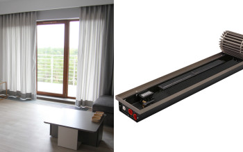 Grzejnik kanałowy do dużych przeszkleń REGULUS-system MINIVENT 24 V – szybkie grzanie, precyzyjna kontrola i dyskretna estetyka