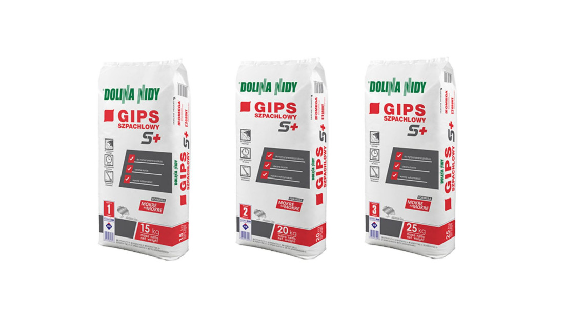 Nowość Dolina Nidy. Gips Szpachlowy S+ do szybkiego szpachlowania ścian i sufitów