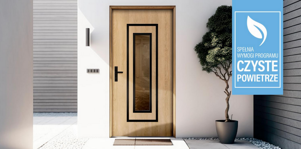 Drzwi zewnętrzne EBERN 1 w kolorze dąb surowy szyba brąz reflex